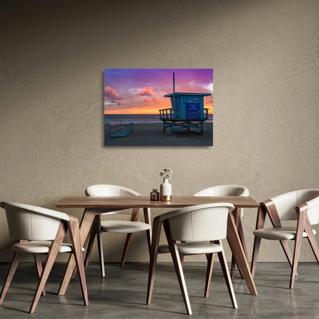 Obraz na szkle z plaży Santa Monica (70x50 cm)