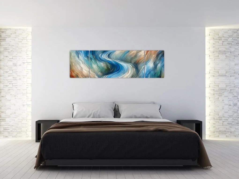 Obraz - Abstrakcyjny nurt (170x50 cm)