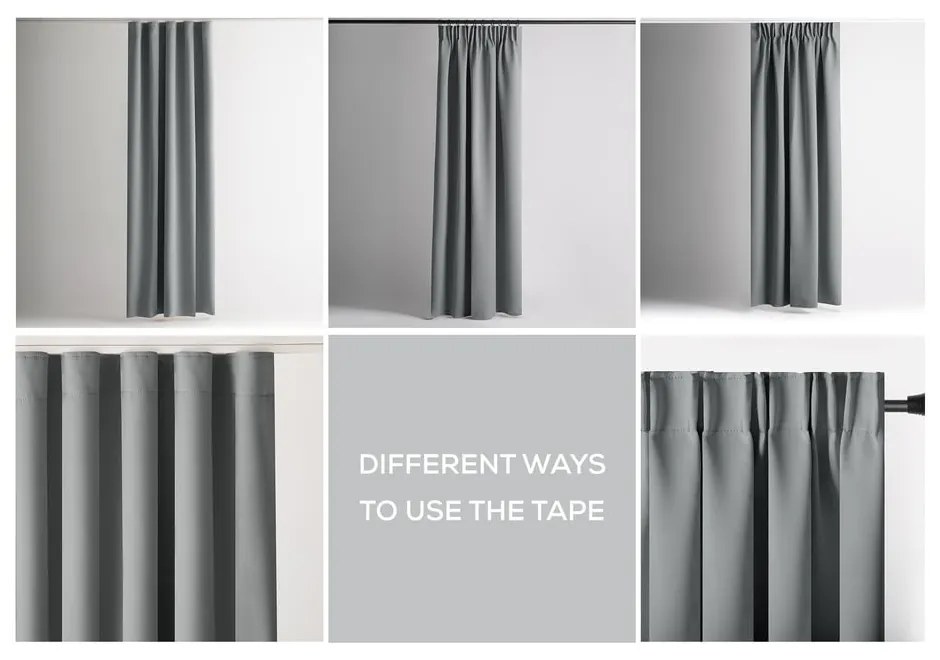 Szara zaciemniająca zasłona termiczna 140x270 cm Pleat – Restilo