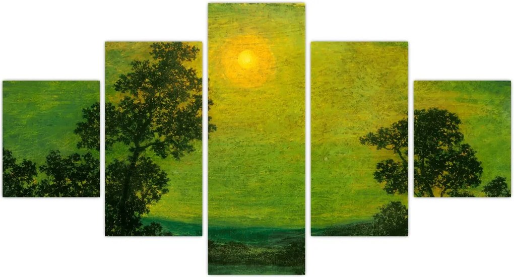 Obraz - Imitator of Ralph Albert Blakelock, Moonlight, reprodukcje (125x70 cm)