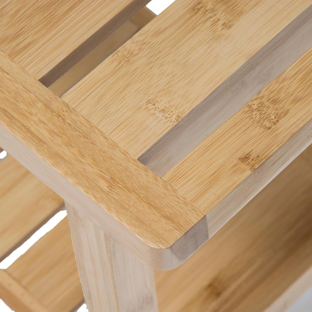 Stołek łazienkowy BAMBOO z półeczką na akcesoria