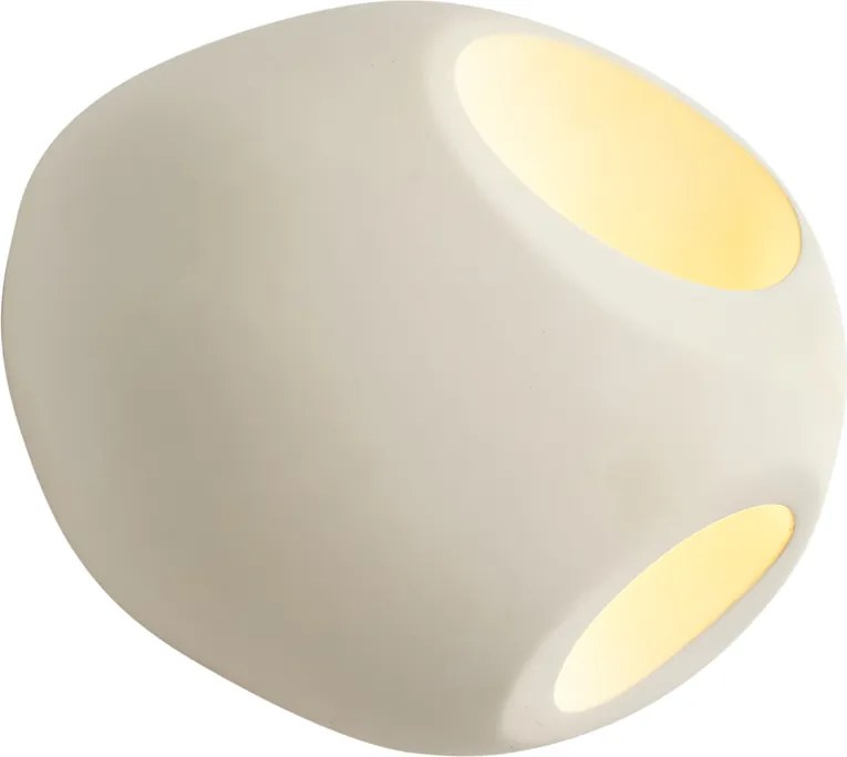 Lampa ścienna Japandi kremowa okrągła 28cm - Pietra
