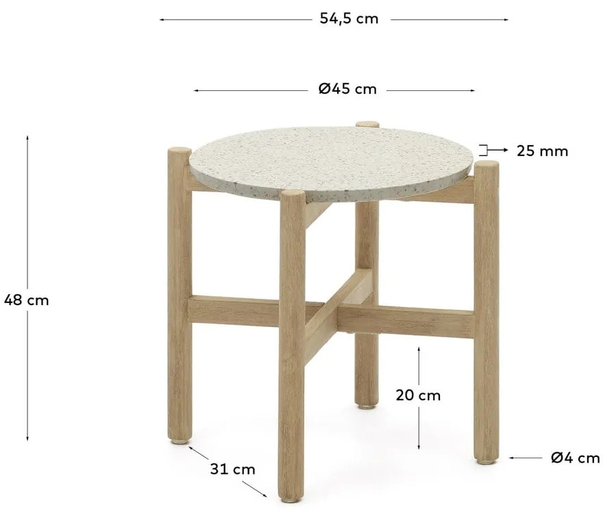 Okrągły stolik z blatem z lastryko ø 54,5 cm Pola – Kave Home