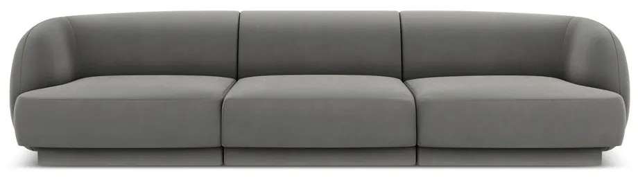 Szara aksamitna sofa 259 cm Miley − Micadoni Home