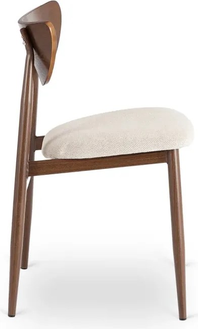 Zestaw Stół Okrągły Rozkładany HARRY 102-142 cm Orzech/Czarny i 4 Krzesła BRAGA Orzech/Krem