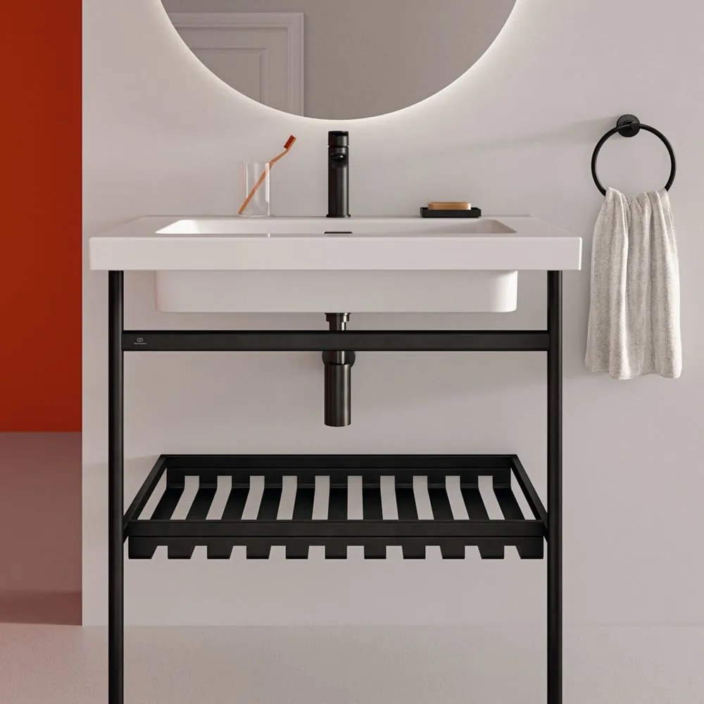 Czarny metalowy stelaż pod umywalkę 56x82 cm Conca – Ideal Standard