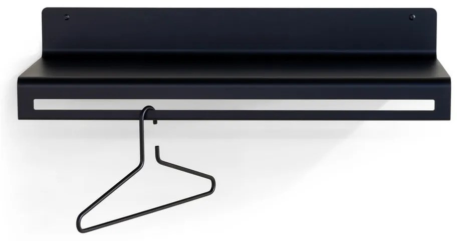 Czarny metalowy wieszak ścienny z półką 78 cm Sway – Spinder Design