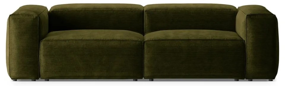Zielona sztruksowa sofa 264 cm Bergamo – Cosmopolitan Design