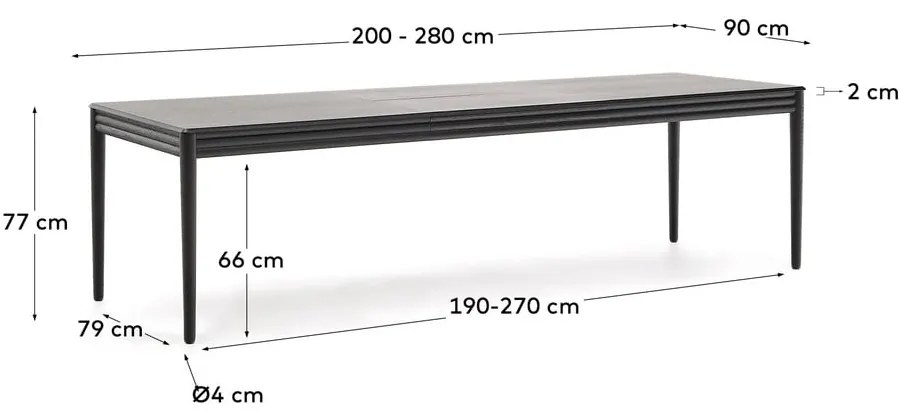 Rozkładany stół z dodatkowym blatem w dekorze dębu 90x200 cm Lenon – Kave Home