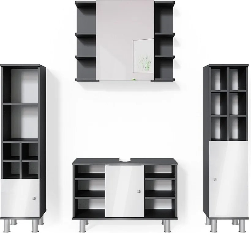 Zestaw mebli łazienkowych antracyt 60x32x54 fynn