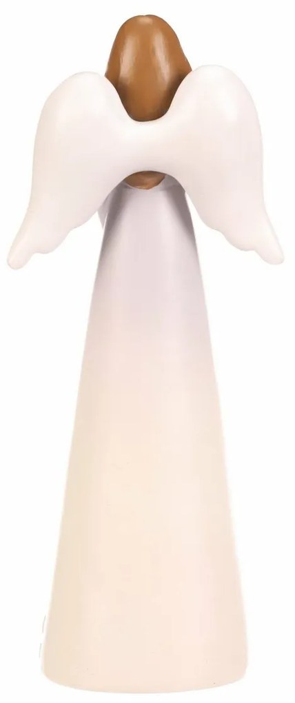 Dekoracja figurka kwiatowy anioł, fioletowy, 9 x 6x 21 cm, żywica poliestrowa