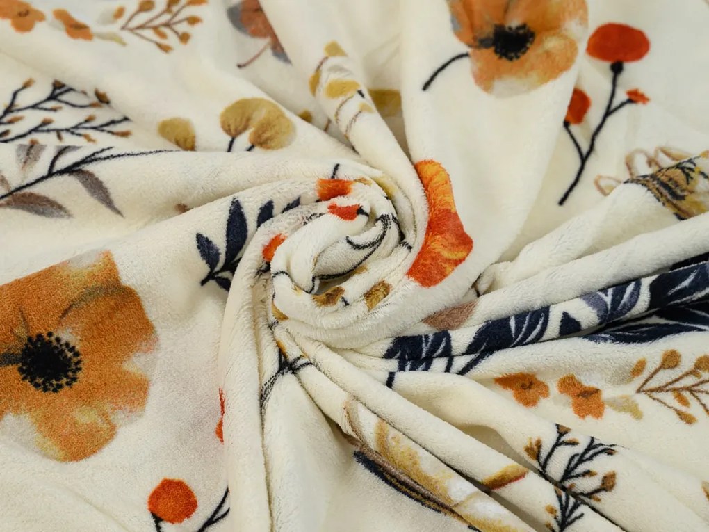 PrzytulneMieszkanie.pl PrzytulneMieszkanie.pl Pościel z mikropluszu PAPAVA kremowa Rozmiar pościeli: 2 szt 70 x 90 cm | 200 x 220 cm