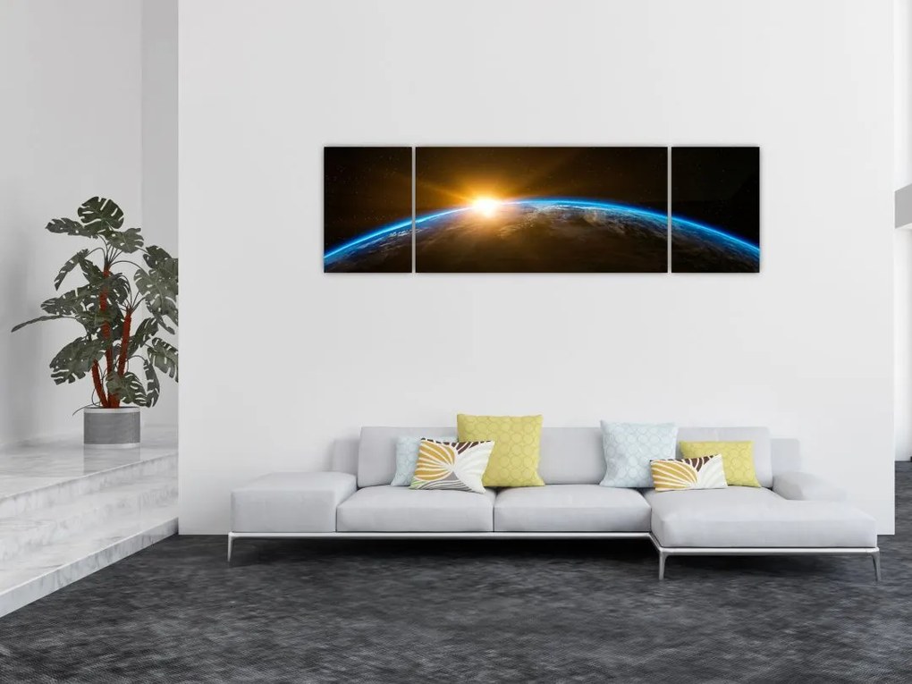 Obraz planety Ziemi z kosmosu (170x50 cm)
