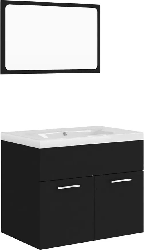 Komplet czarnych mebli do łazienki z umywalką 60 cm E2-T43