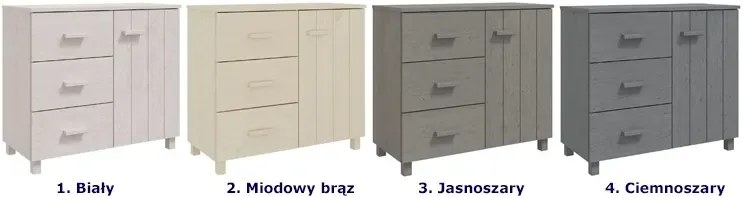 Biała drewniana komoda w stylu rustykalnym C6-D08