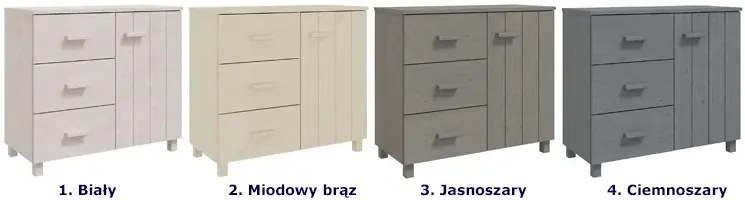 Biała drewniana komoda w stylu rustykalnym - Porsa