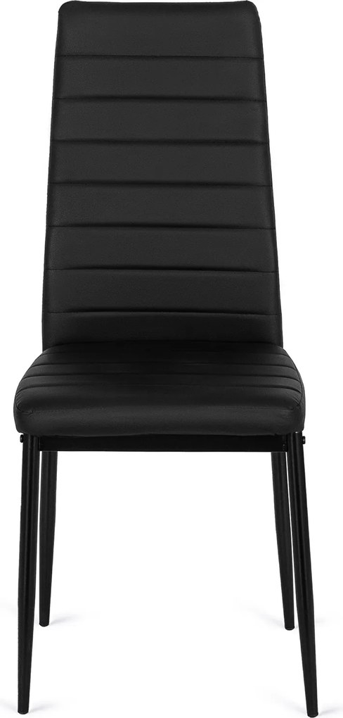 Krzesło Tapicerowane do Salonu NARIS Czarne Ekoskóra Nowoczesne Loft