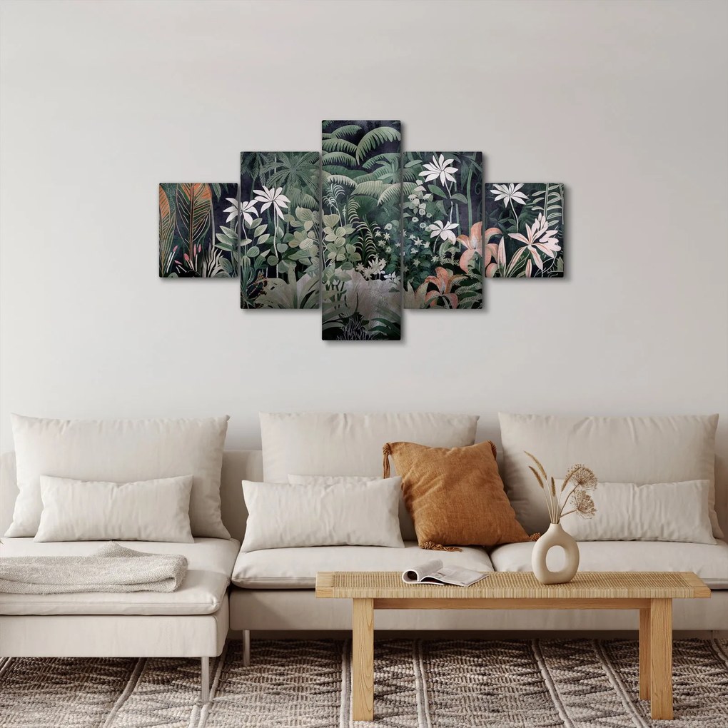 Obraz - Malowany wzór dżungli (125x70 cm)