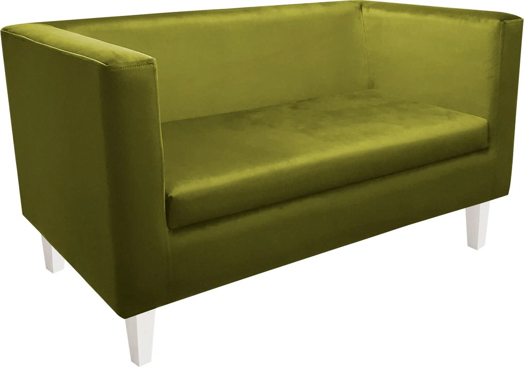 Sofa Monaco : Kolor nogi - Biała, Kolor tkaniny - VELVET - BL75, Typ tkaniny - Velvet, Wysokość nogi - 15 cm