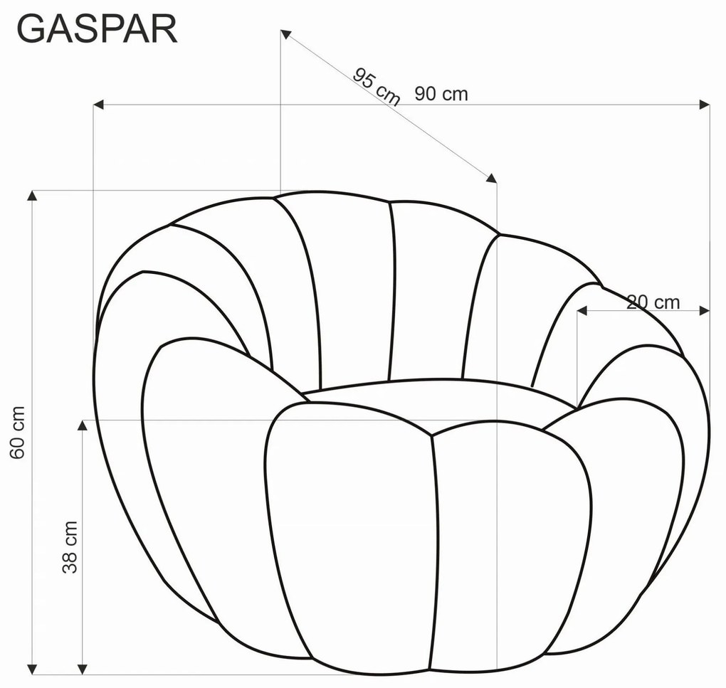 GASPAR 2 fotel wypoczynkowy siedzisko beżowy komfortowy tkanina pufa