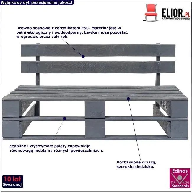 Ławka ogrodowa z palet T9-P06