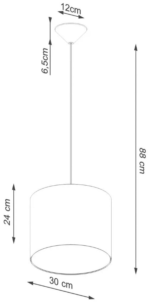 Biała lampa wisząca z okrągłym abażurem - 3D A653 W1-B25
