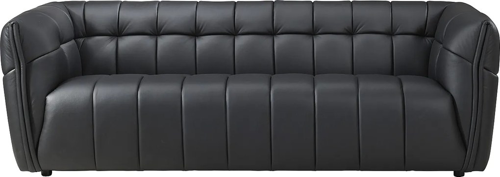 Kanapa 3-osobowa ze skóry w kolorze czarnym DUGORI
