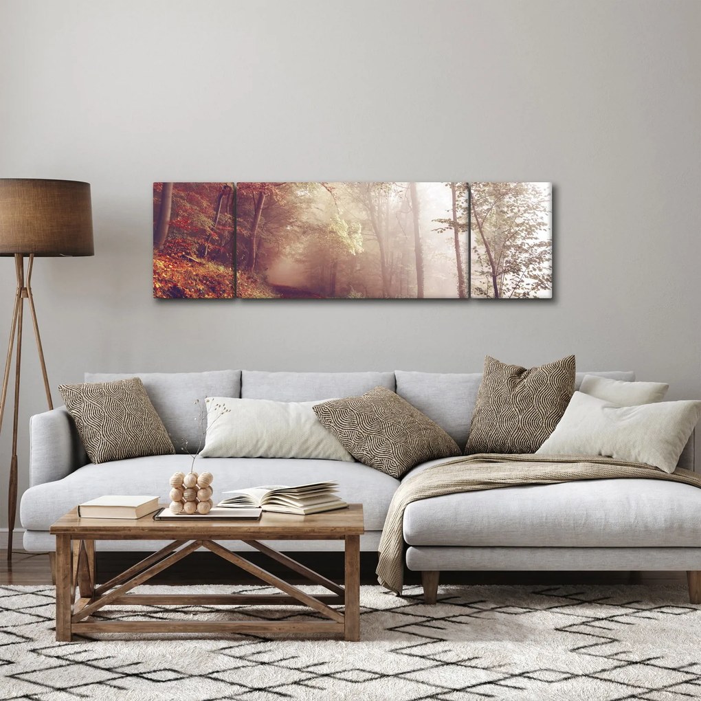 Obraz - Jesienny spacer po lesie (170x50 cm)