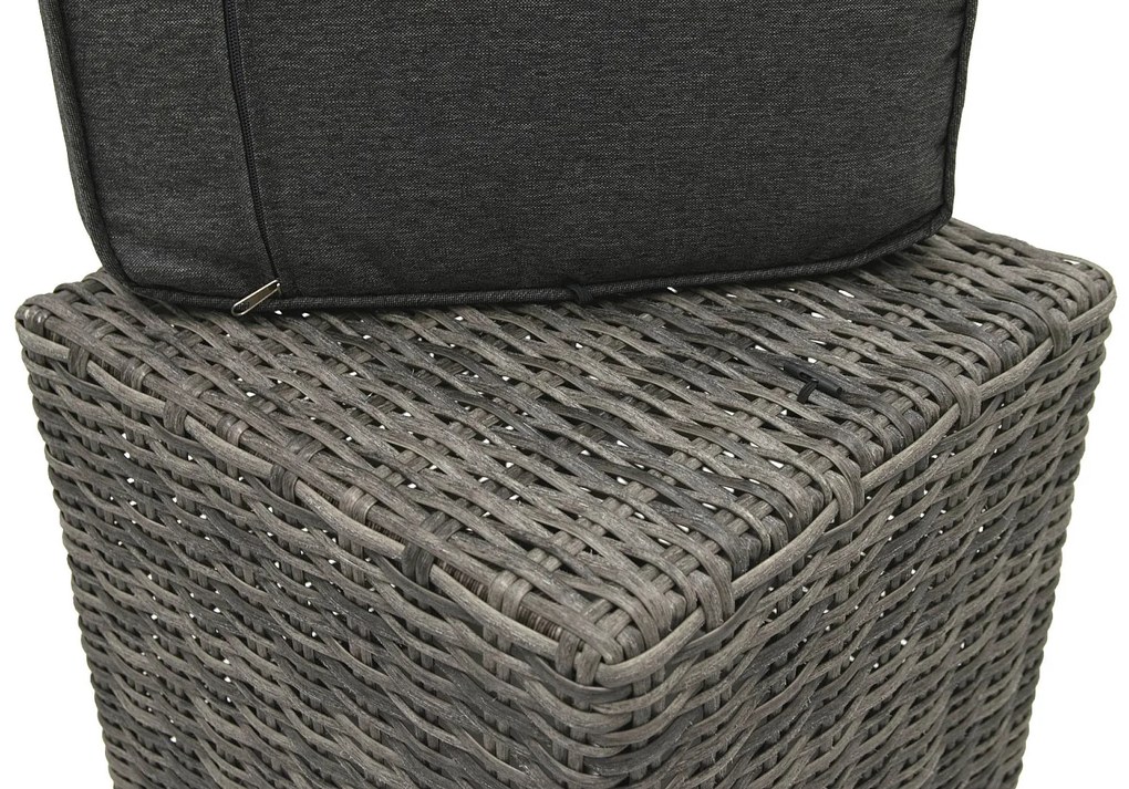 Rattanowy zestaw modułowy BORNEO LUXURY dla 7 osób (szary)