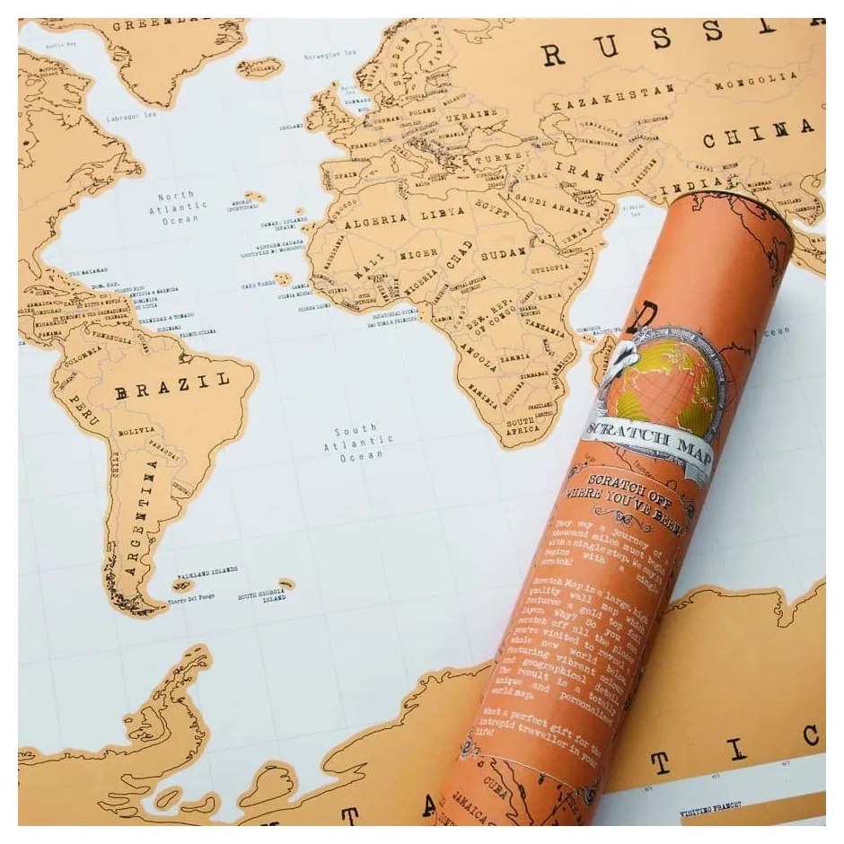 Mapa do zdrapywania 88x52 cm World Scratch Map – Ambiance