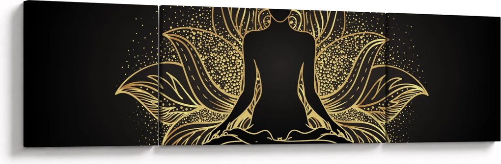 Obraz sylwetki w kwiecie lotosu (170x50 cm)