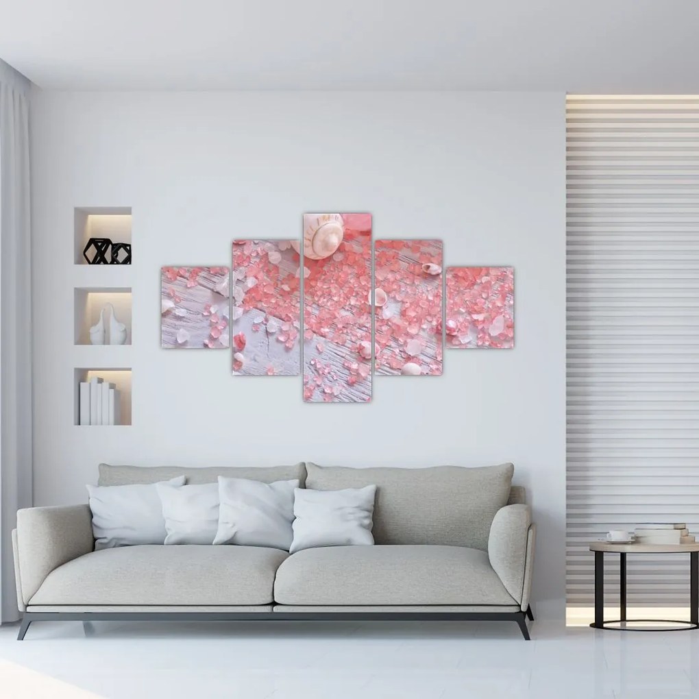Obraz - Nadmorska atmosfera w różowych odcieniach (125x70 cm)