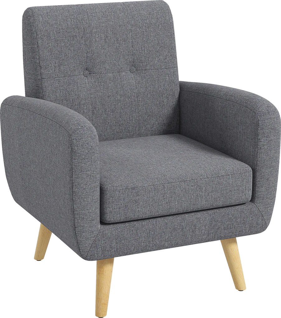 HOMCOM Fotel pojedynczy, fotel relaksacyjny, fotel telewizyjny, fotel tapicerowany o wyglądzie lnu