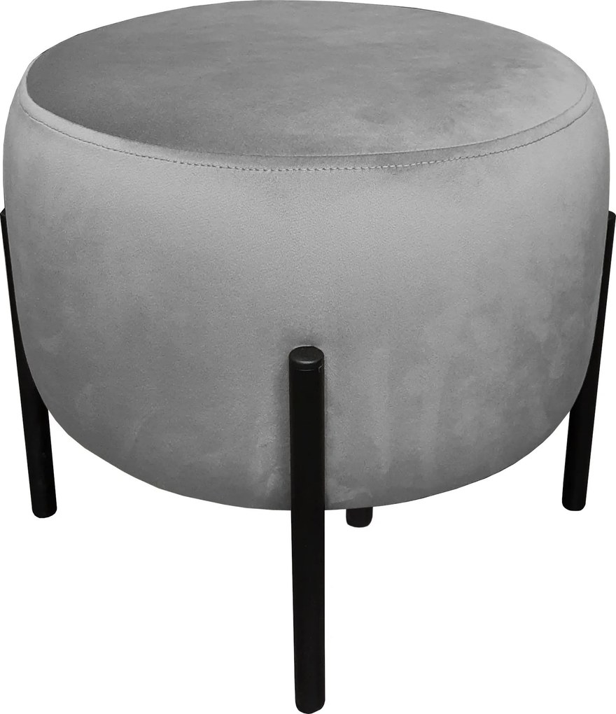Pufa OLA loft ławka podnóżek metal : Kolor Stelaża - Czarny , Kolor tkaniny - VELVET - MG17, Typ tkaniny - Velvet