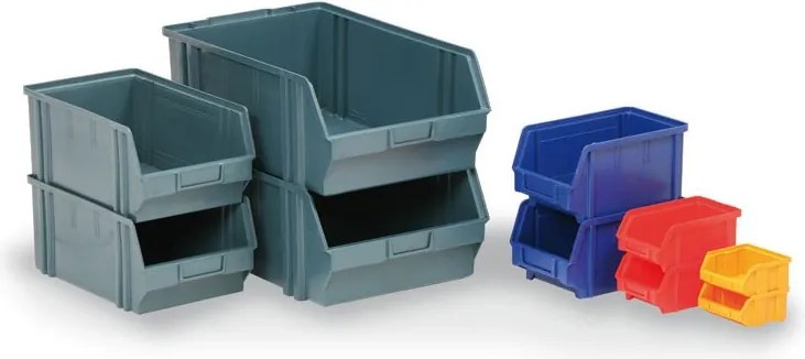 Plastikowe pojemniki BASIC, 205 x 335 x 149 mm, 21 szt., niebieske