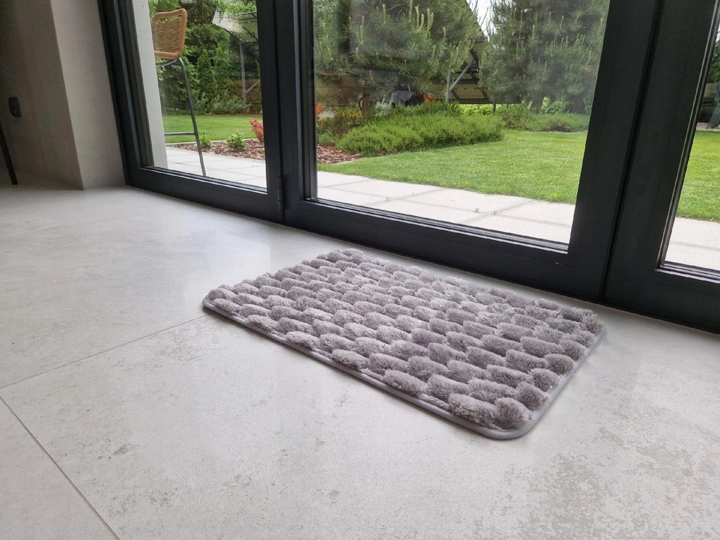 Dywanik antypoślizgowy Szary 40x60 cm Dekoracyjny gumowy spód uniwersalny