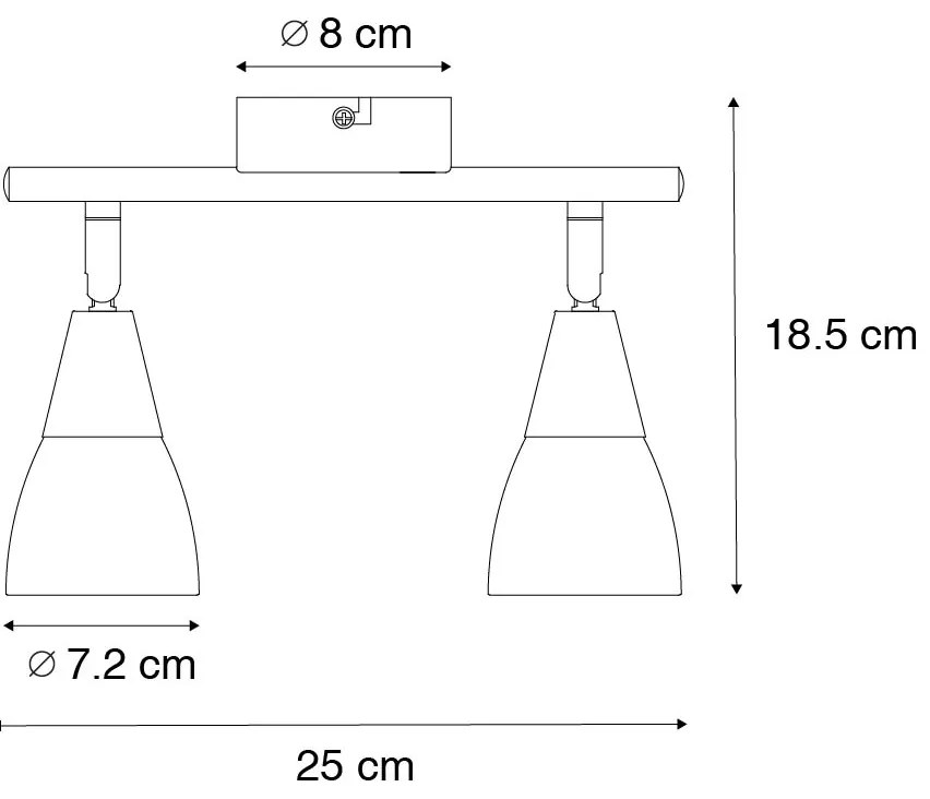 Klasyczny plafon złoty z matowym szkłem 2-punktowy - Madi