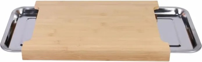 Deska bambusowa z miseczką ociekającą, 40 x 29 x 3,5cm