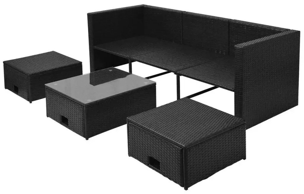 Zestaw czarnych mebli ogrodowych T6-P76