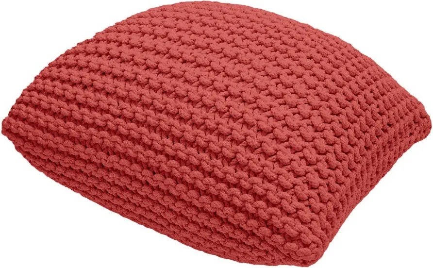 Czerwony pleciony puf Knit – Bonami Essentials
