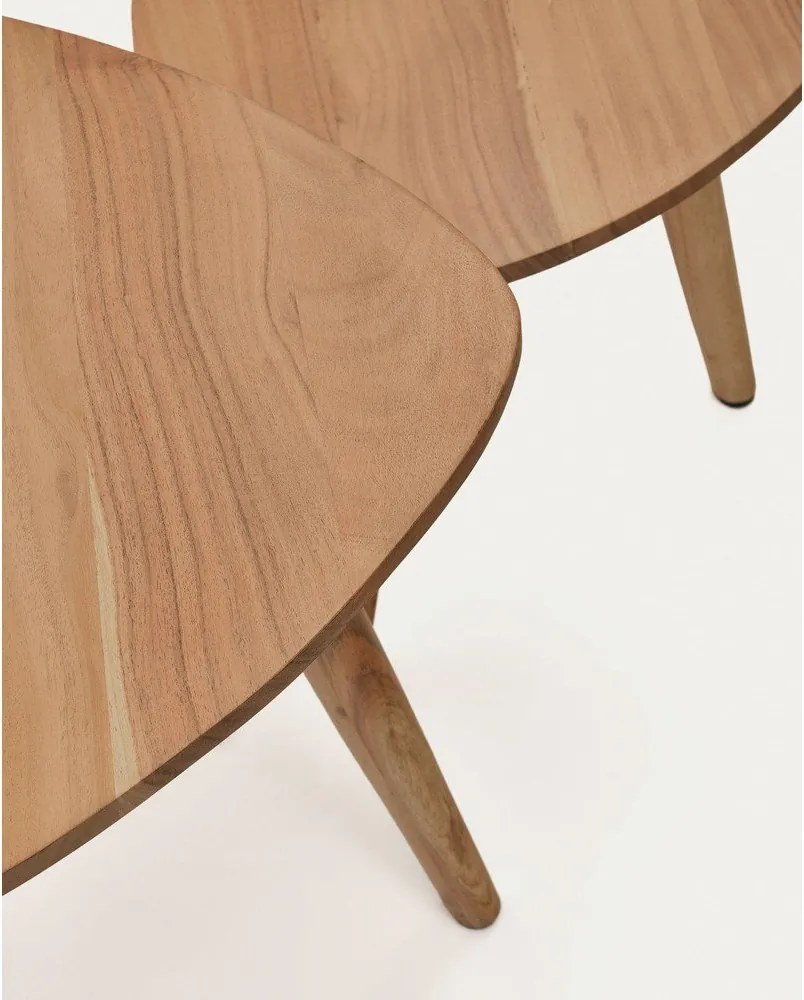 Stoliki zestaw z litego drewna akacjowego 2 szt. 60x61 cm Duvani – Kave Home