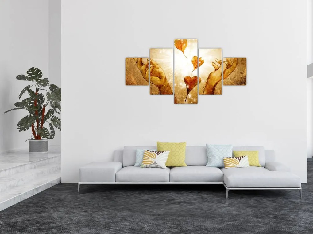 Obraz - Malowanie rąk pełnych miłości (125x70 cm)