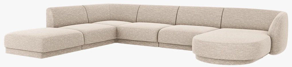 OUTLET Narożnik panoramiczny sofa narożna 330/255/70 beż tkanina strukturalna Miley od Micadoni