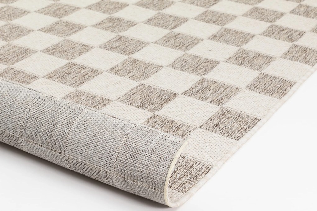 Dywan zewnętrzny Ereon kratka kremowo-beżowa 240 cm x 330 cm