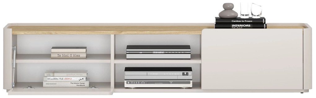 Szafka RTV Elivo 170 cm z szufladą - kaszmir / dąb olejowany