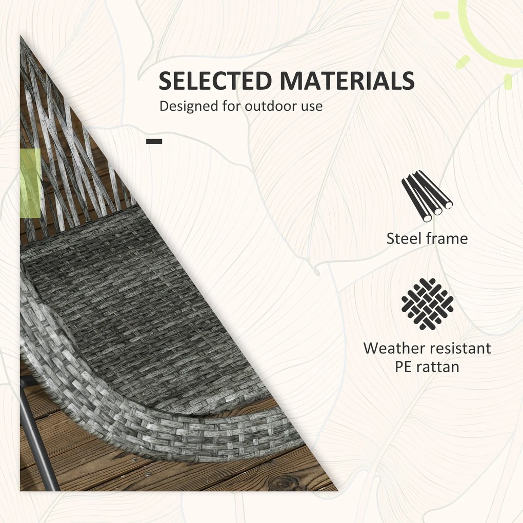 Outsunny Zestaw mebli ogrodowych 3-częściowy, składany zestaw ogrodowy z stolikiem kawowym, 2 krzesłami, zestaw mebli balkonowych z poduszkami, zestaw mebli ogrodowych do balkonu, tarasu, szary | Aosom PL