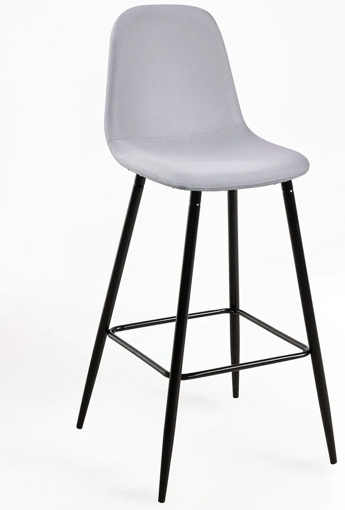 Czarny taboret z tkaniny tekowej