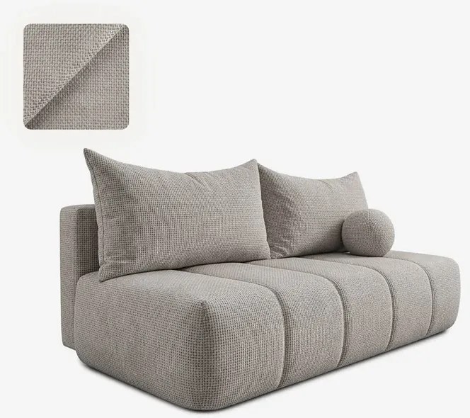 Sofa z Funkcją Spania SARIA Jasnoszara Szenil Nowoczesna