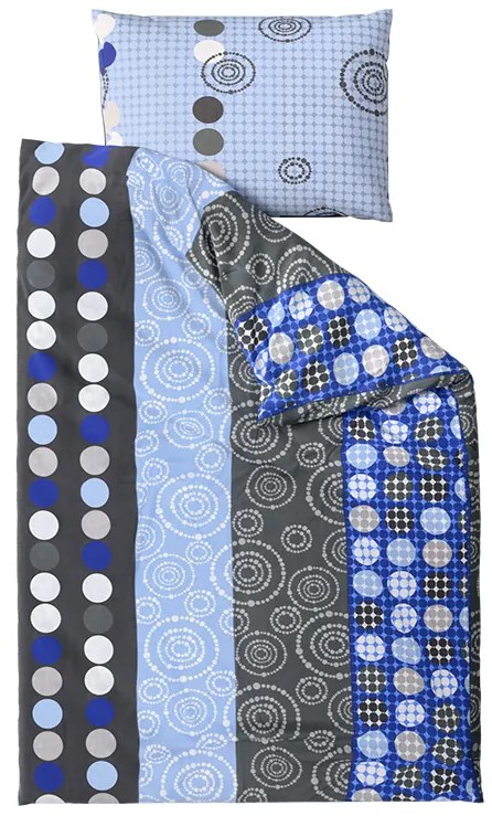 PrzytulneMieszkanie.pl PrzytulneMieszkanie.pl Pościel bawełniana CIRCLES BLUE, niebieska Rozmiar pościeli: 70 x 90 cm | 140 x 200 cm