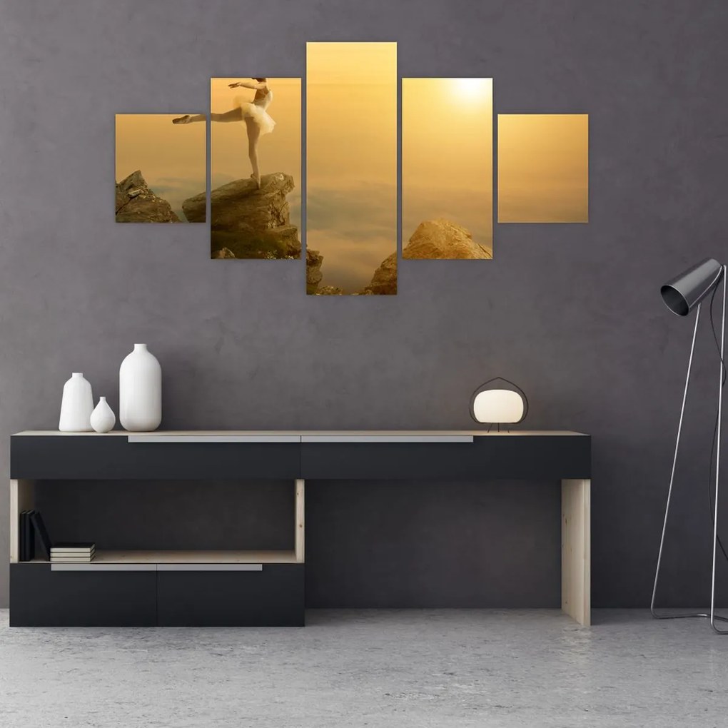 Obraz - Baletnica na skale (125x70 cm)